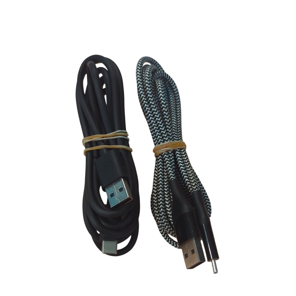 USB to USB-C Charging/Data Cables - Black & Black/White‎ Braided